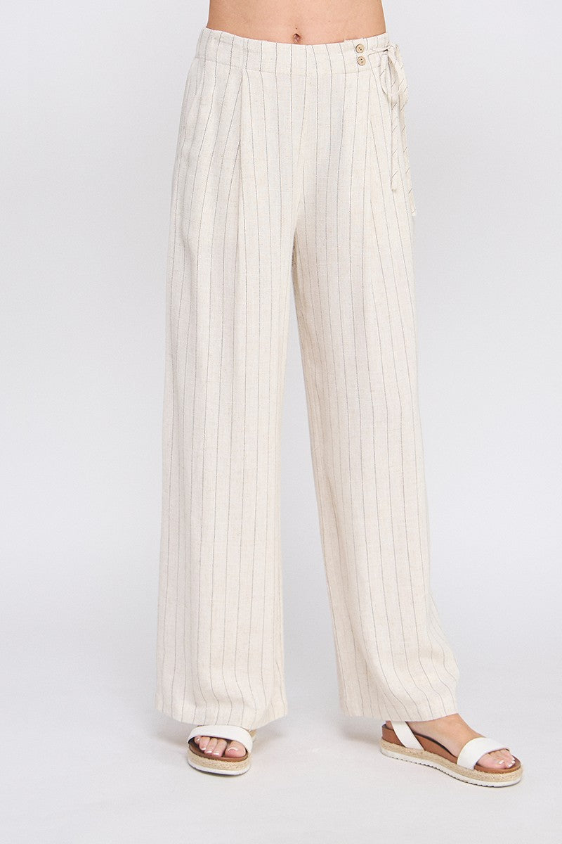 pinstripe soft linen pants