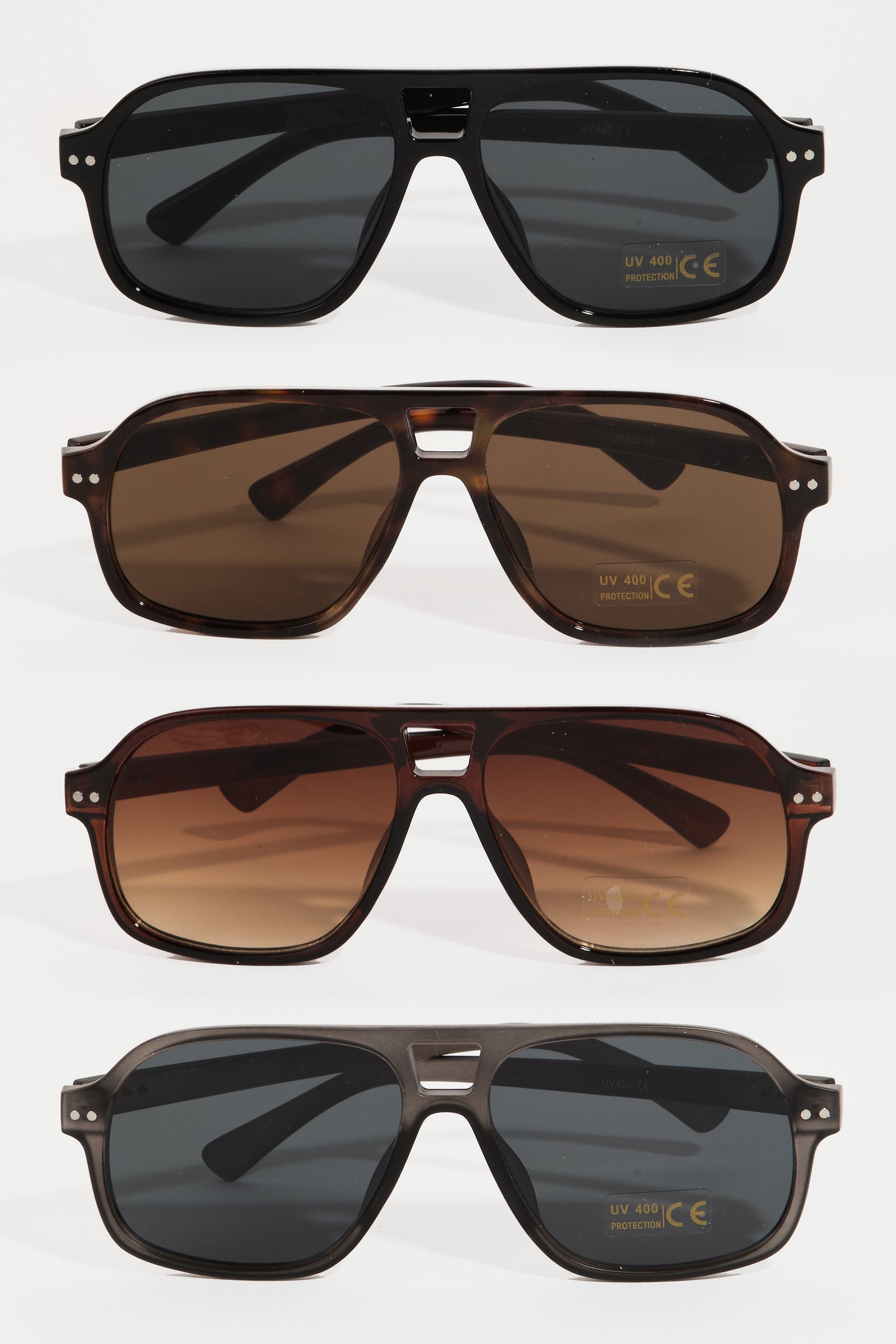 plastic aviator frame sunglasses