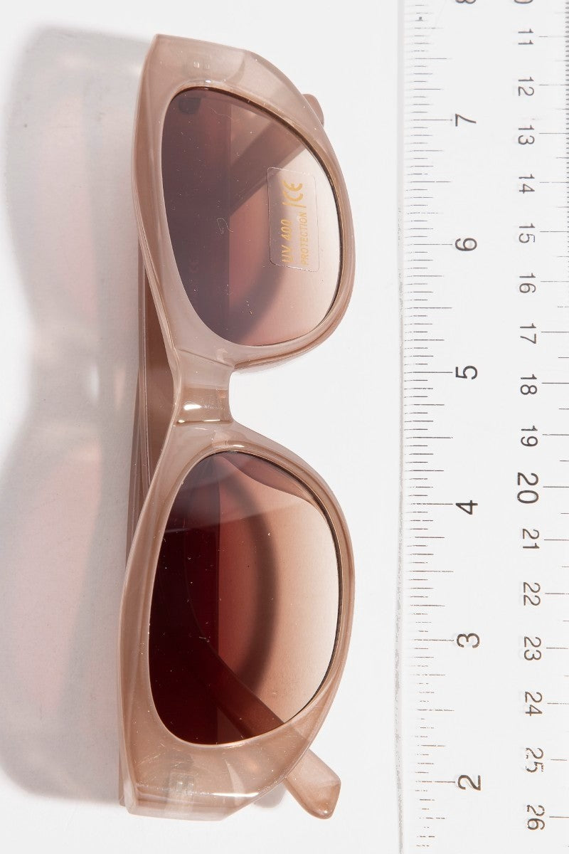 plastic frame oval sunglasses