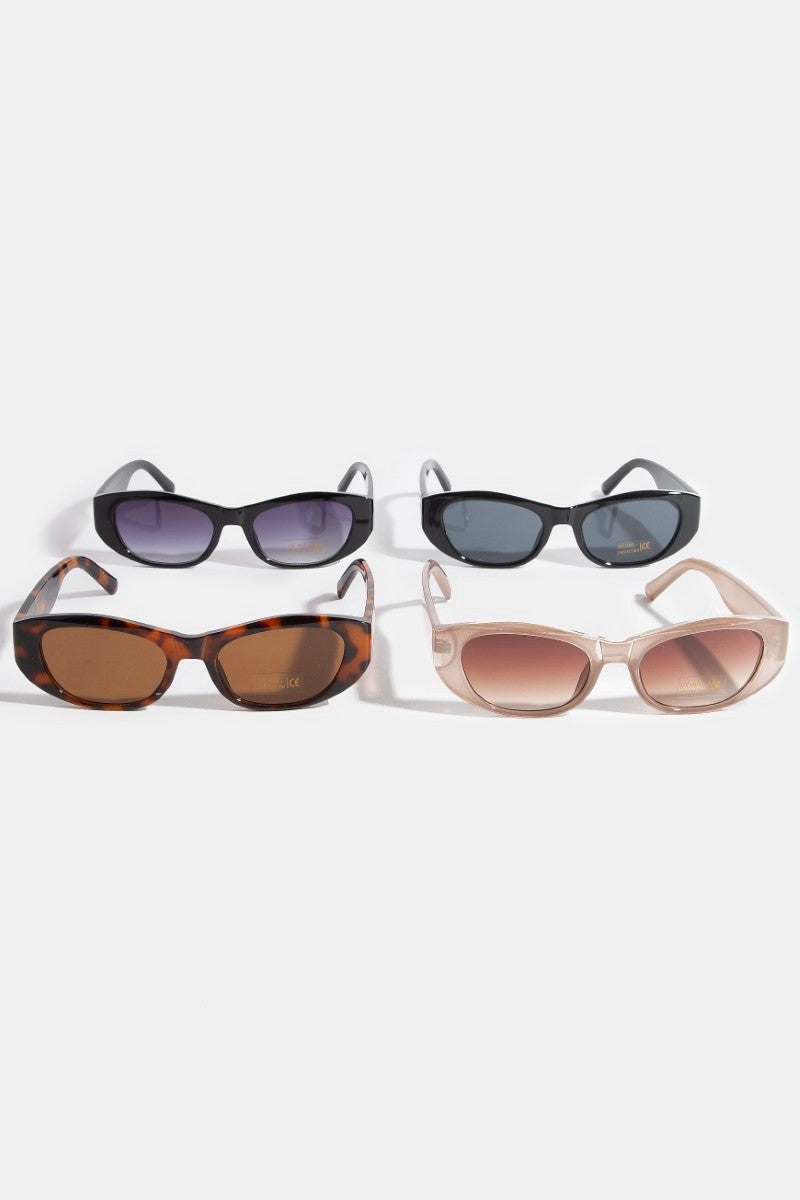 plastic frame oval sunglasses