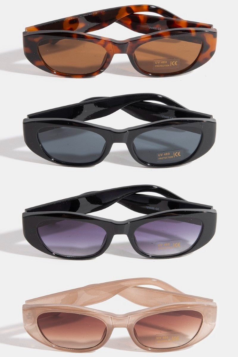 plastic frame oval sunglasses