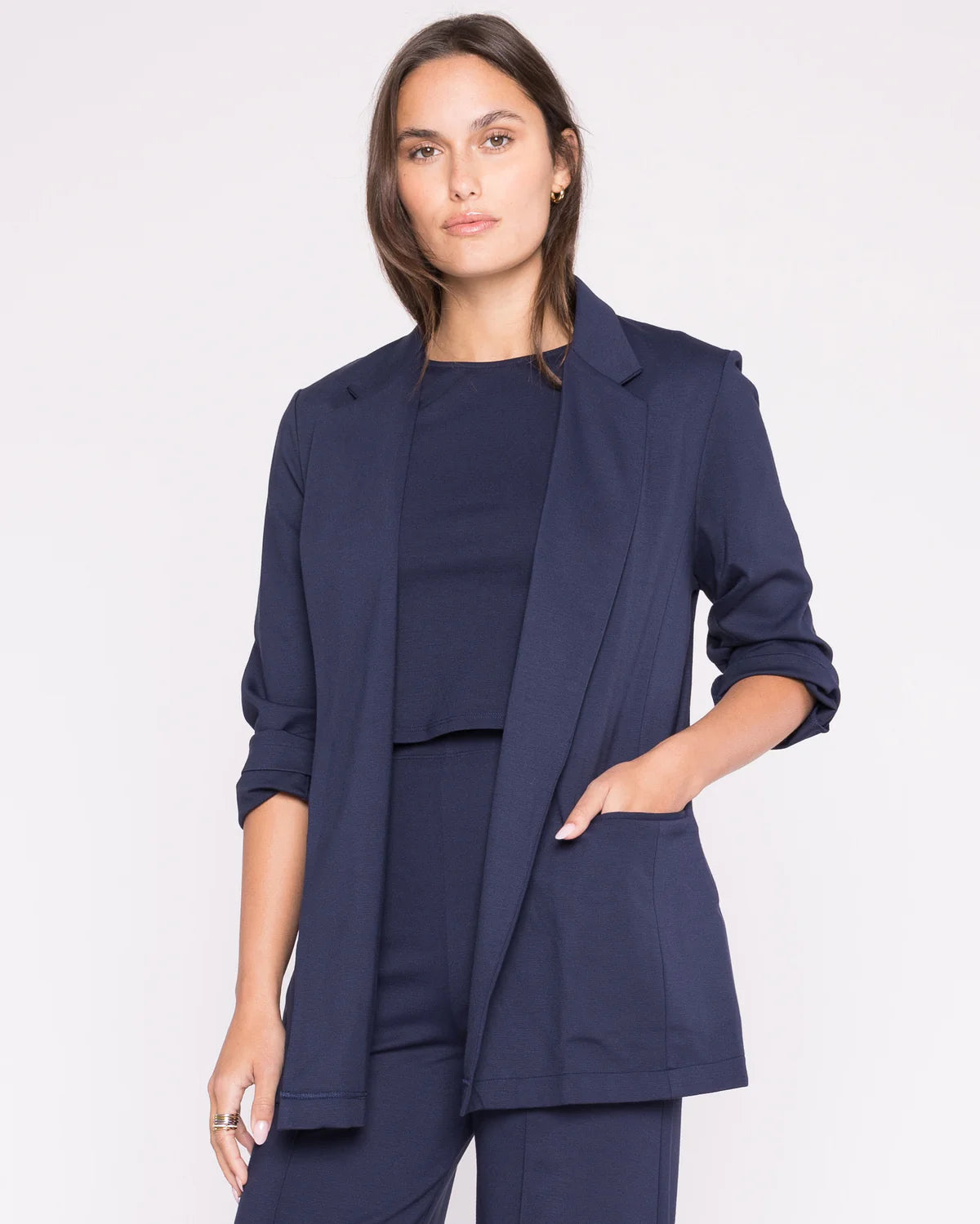 ponte knit oversized blazer