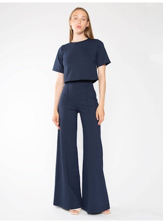 ponte knit wide leg pant