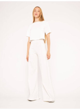 ponte knit wide leg pant