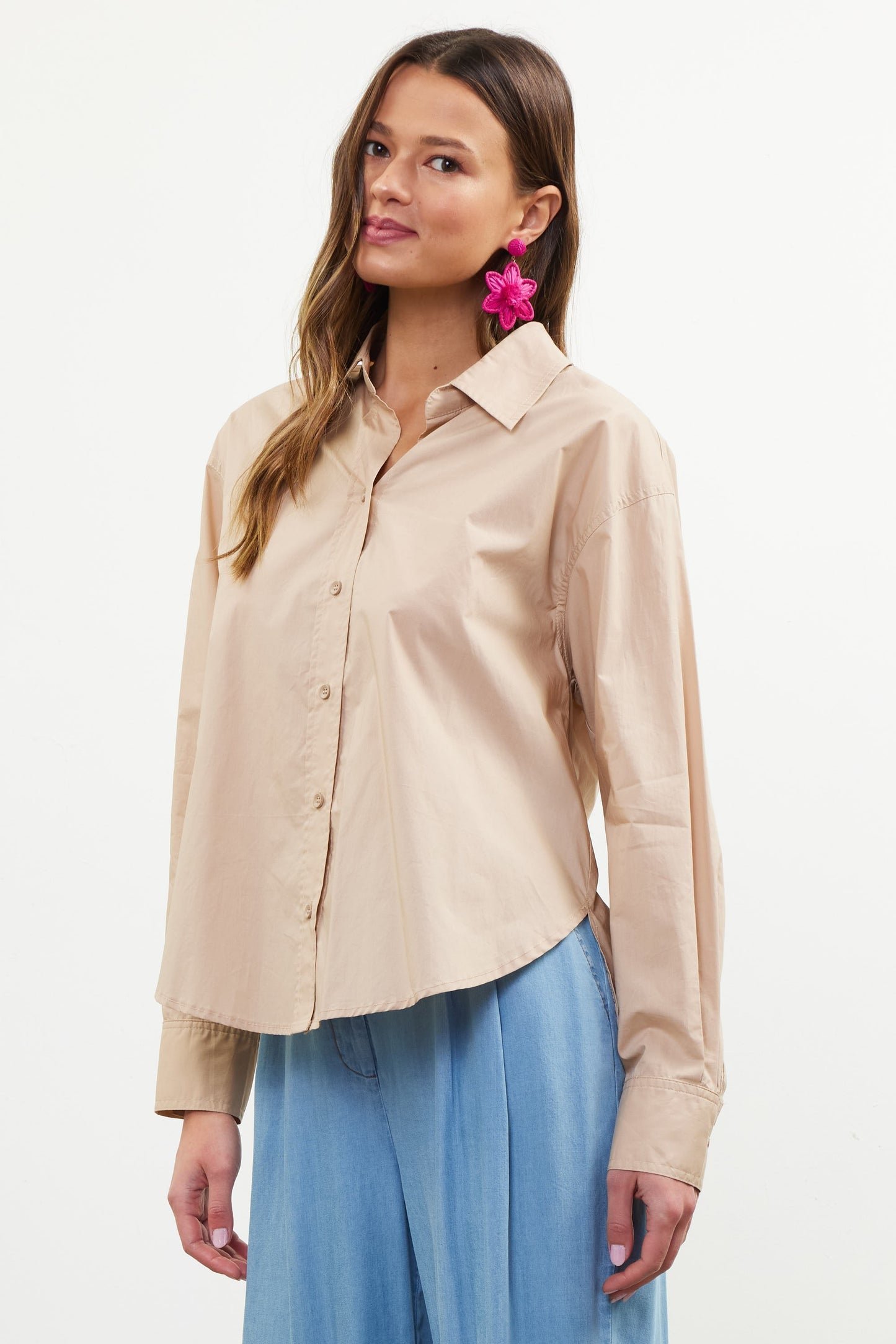 poplin button down shirt