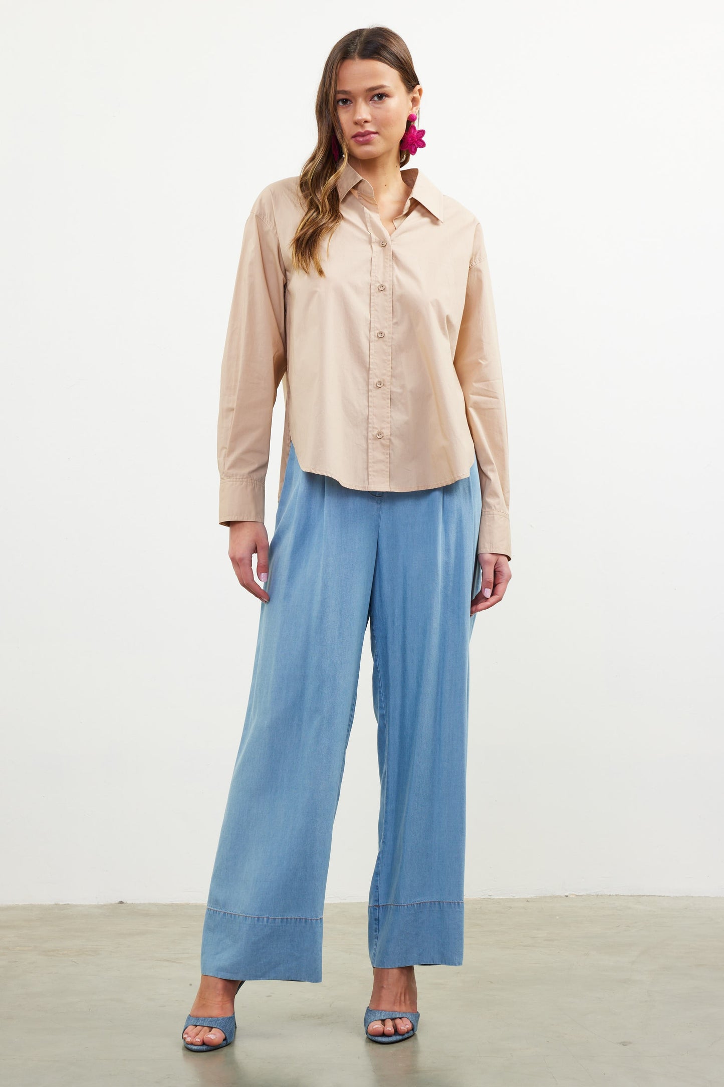 poplin button down shirt