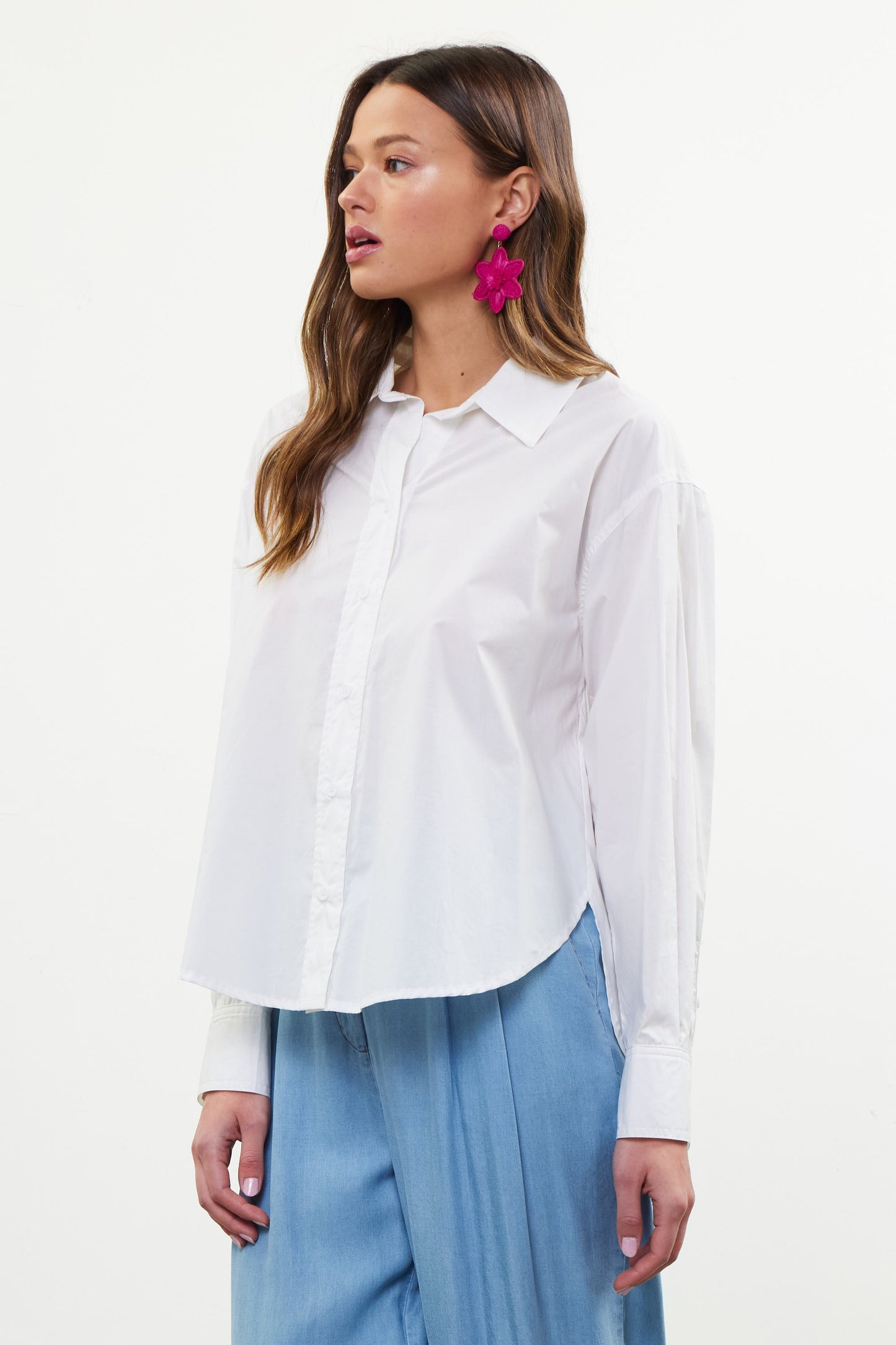 poplin button down shirt