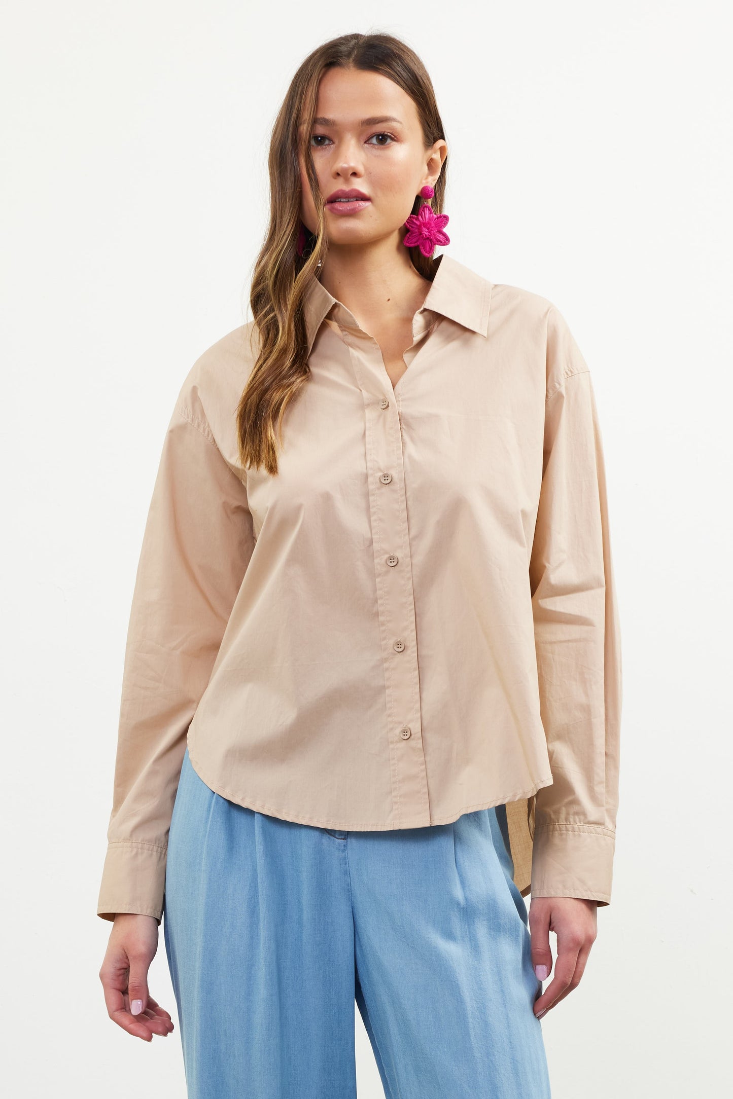 poplin button down shirt