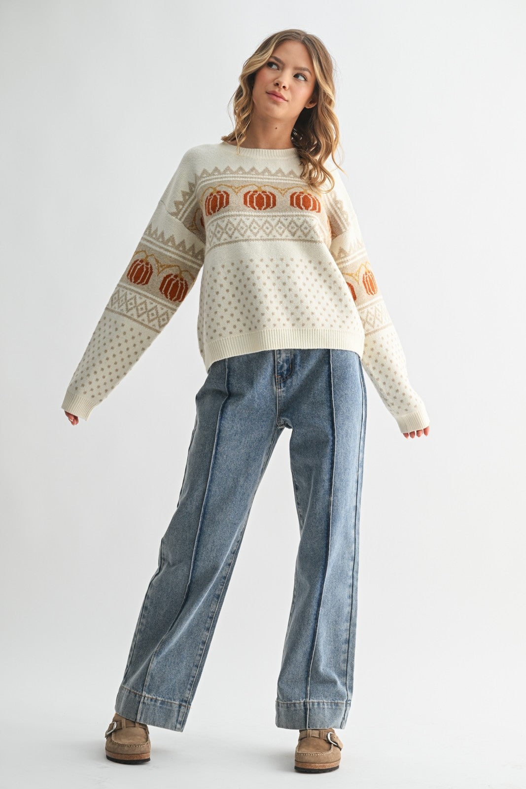 Pumpkin Jacquard Sweater