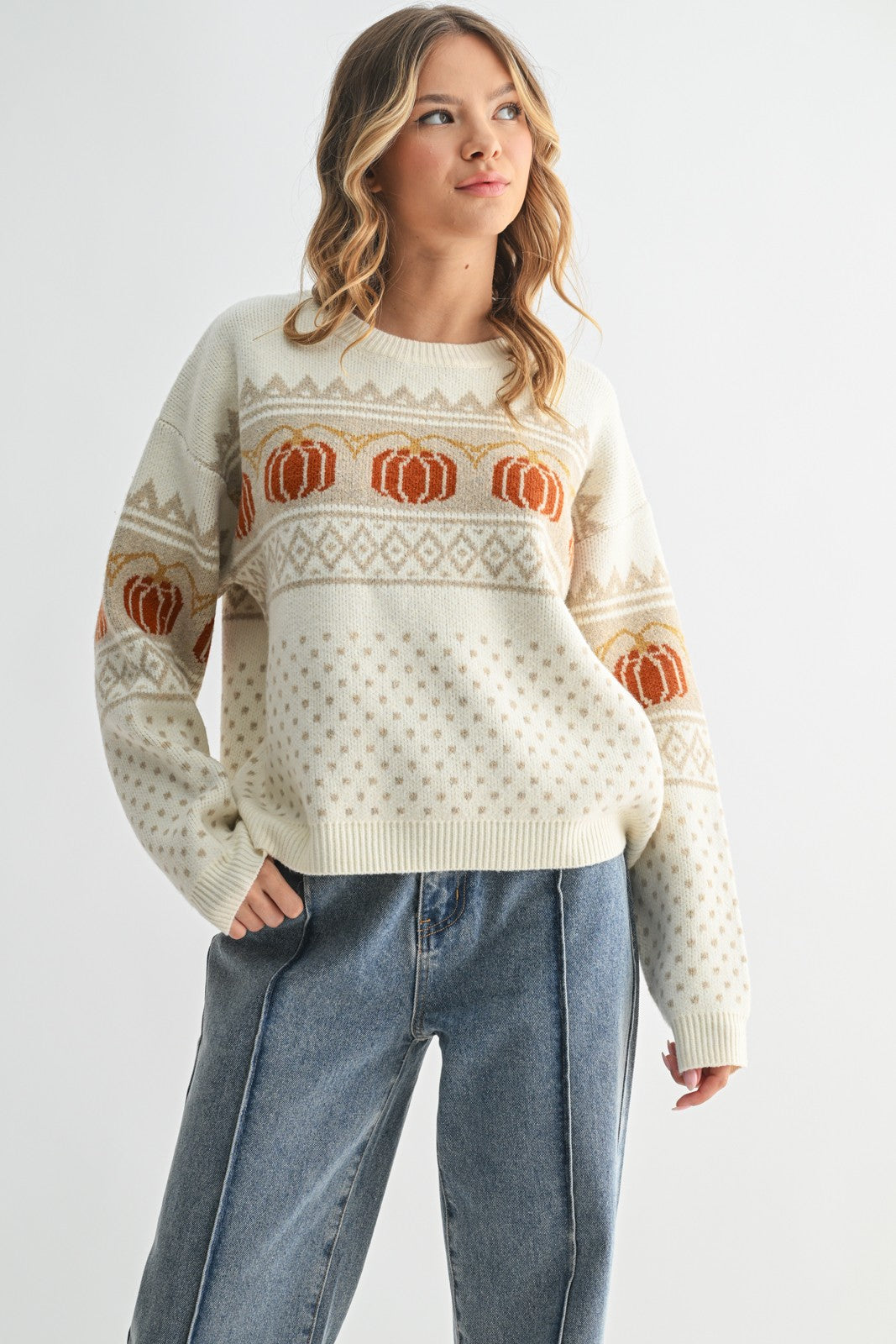 Pumpkin Jacquard Sweater