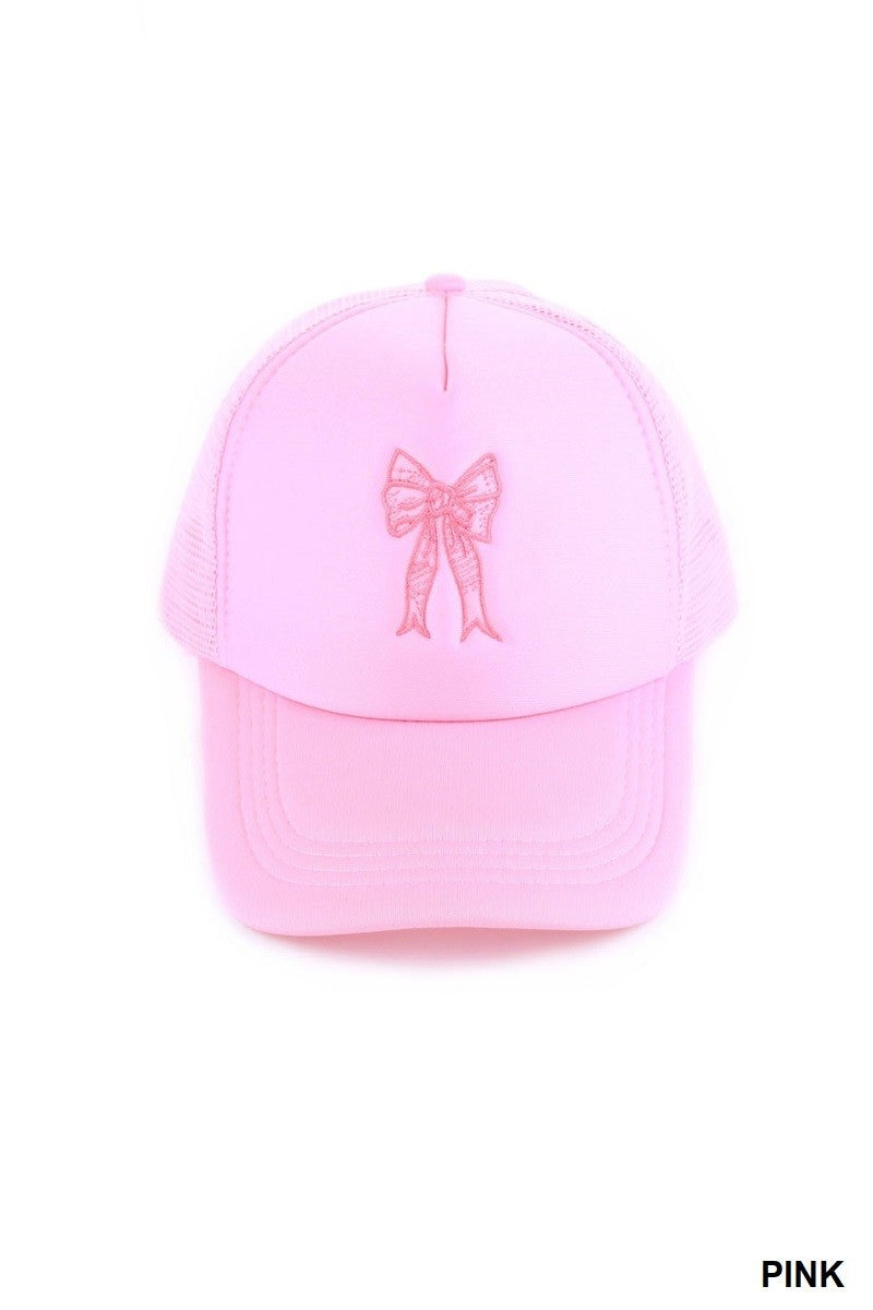 ribbon embroidered trucker hat