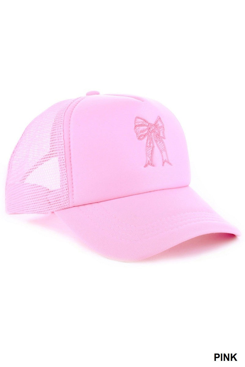 ribbon embroidered trucker hat