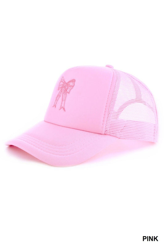 ribbon embroidered trucker hat