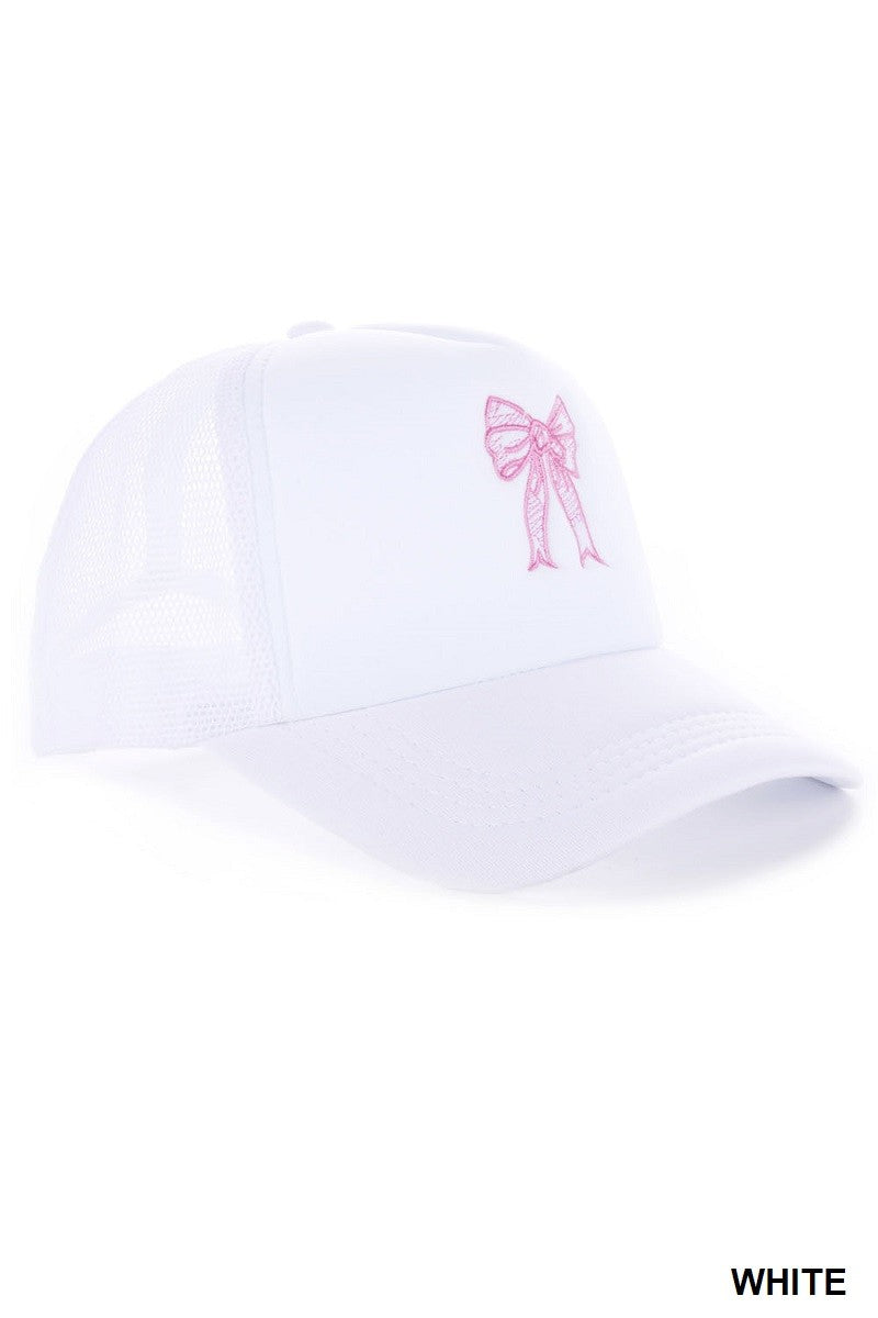 ribbon embroidered trucker hat