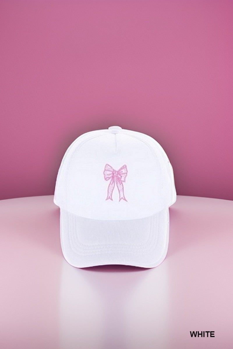 ribbon embroidered trucker hat