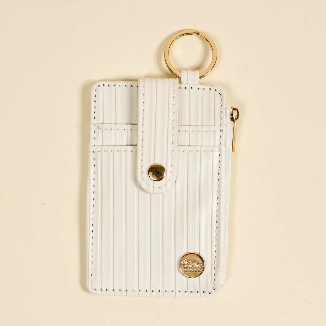 ripple ridge keychain wallet-white