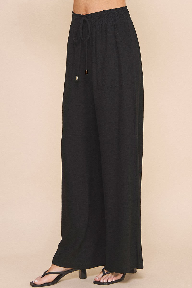 soft linen wide leg pants