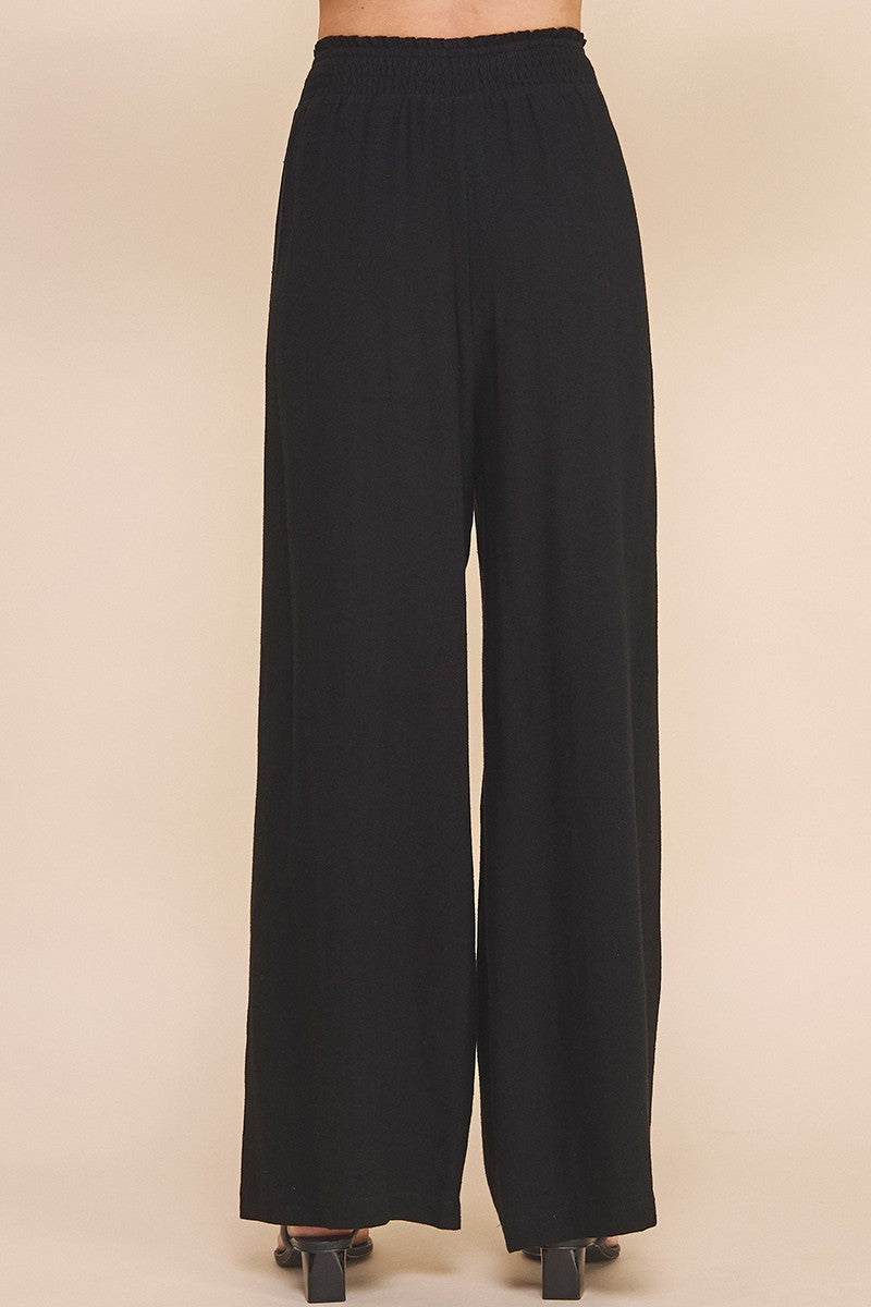 soft linen wide leg pants