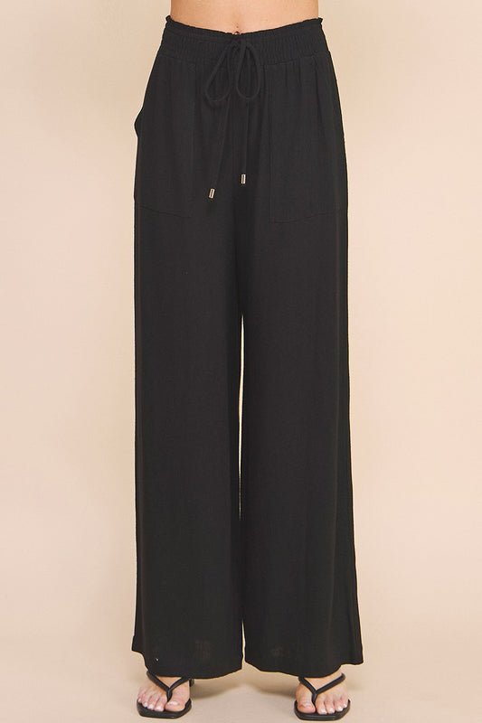 soft linen wide leg pants