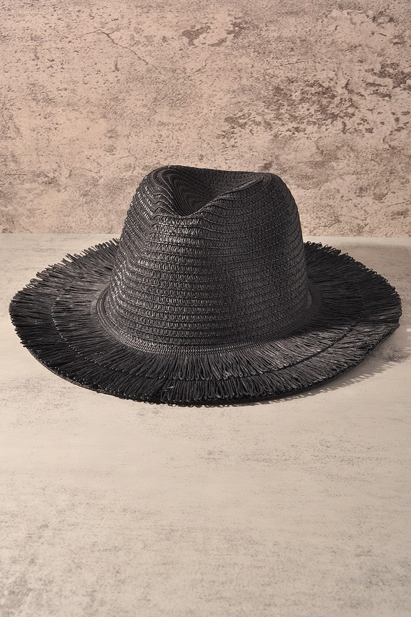 straw fringe panama sun hat