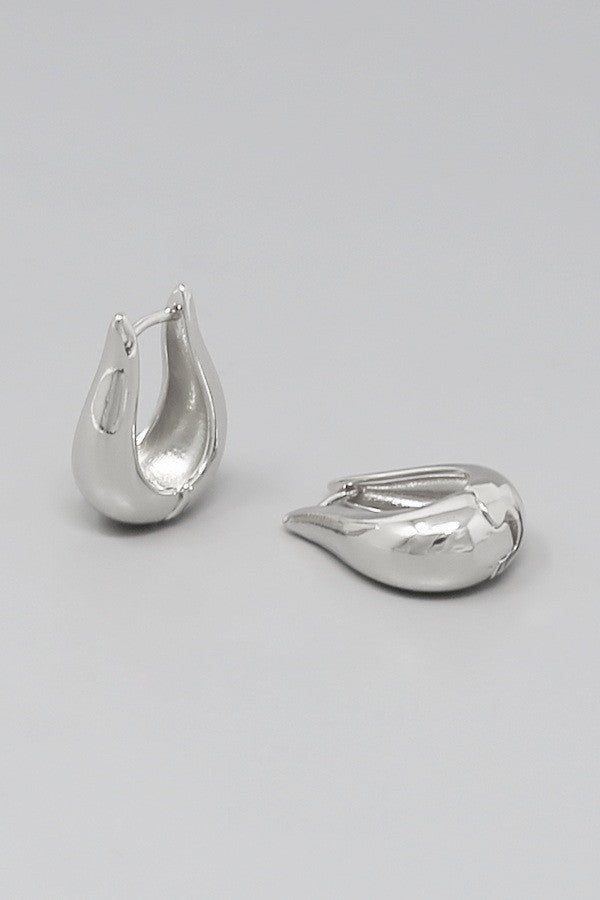 teardrop metal hoop earrings