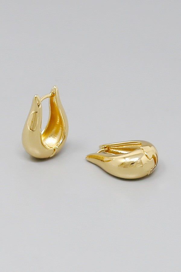 teardrop metal hoop earrings