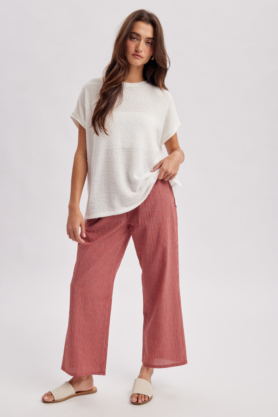 textured basic knit top