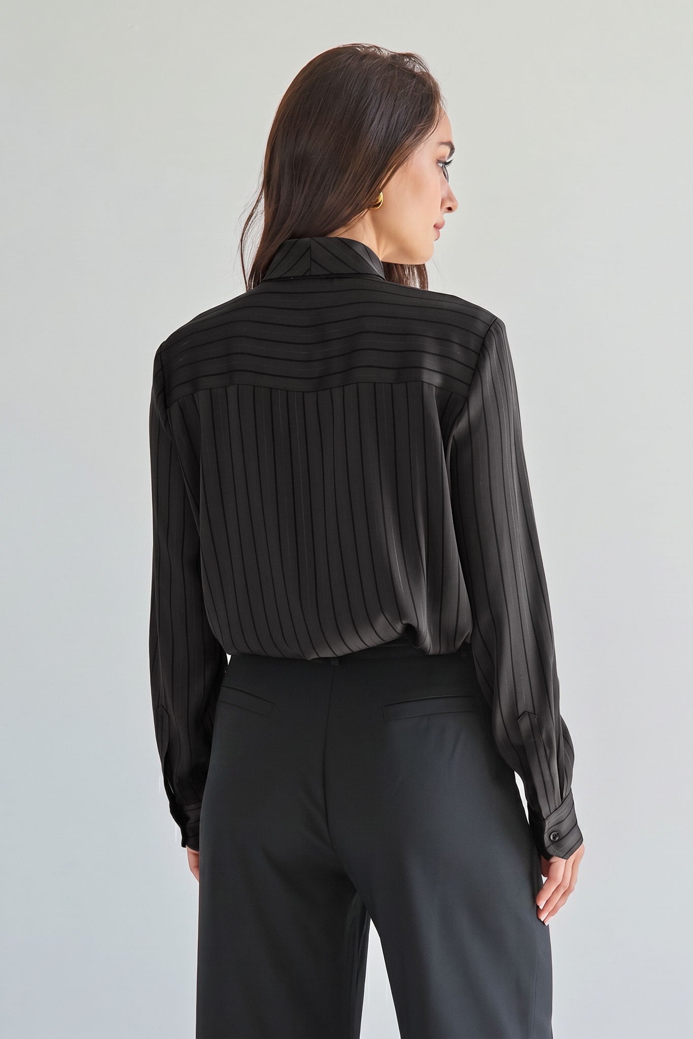 Tess tie neck satin blouse