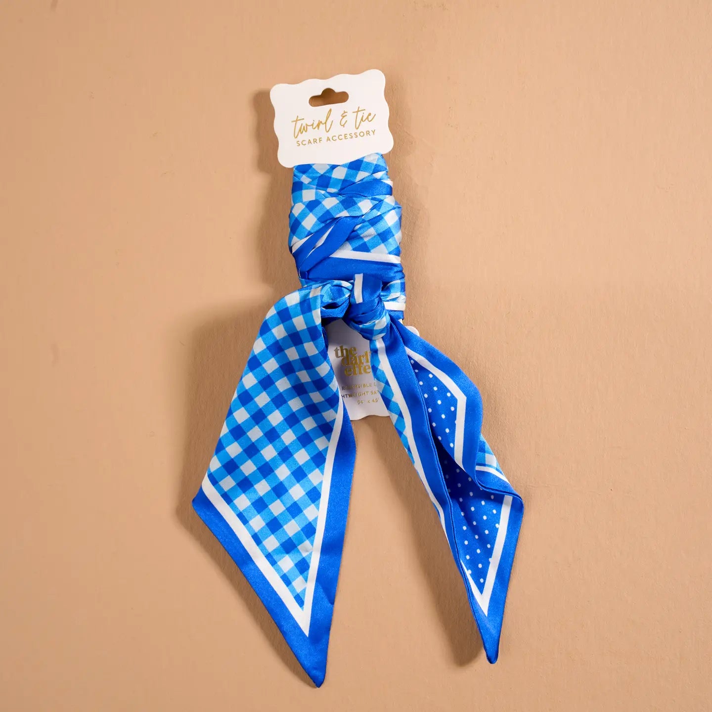 twirl & tie scarf-gingham blue