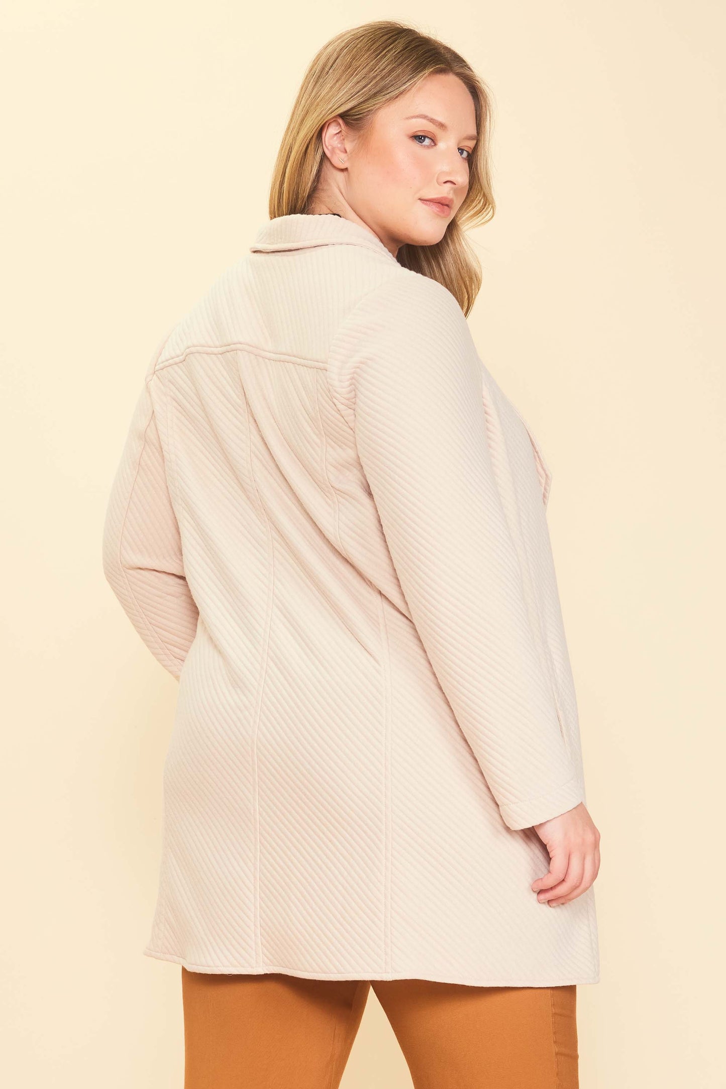val open front quilted jacket-curvy