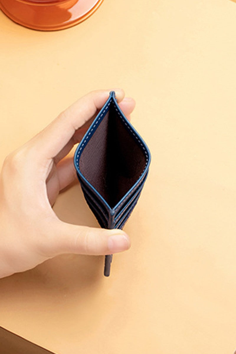 woven vegan leather card holder