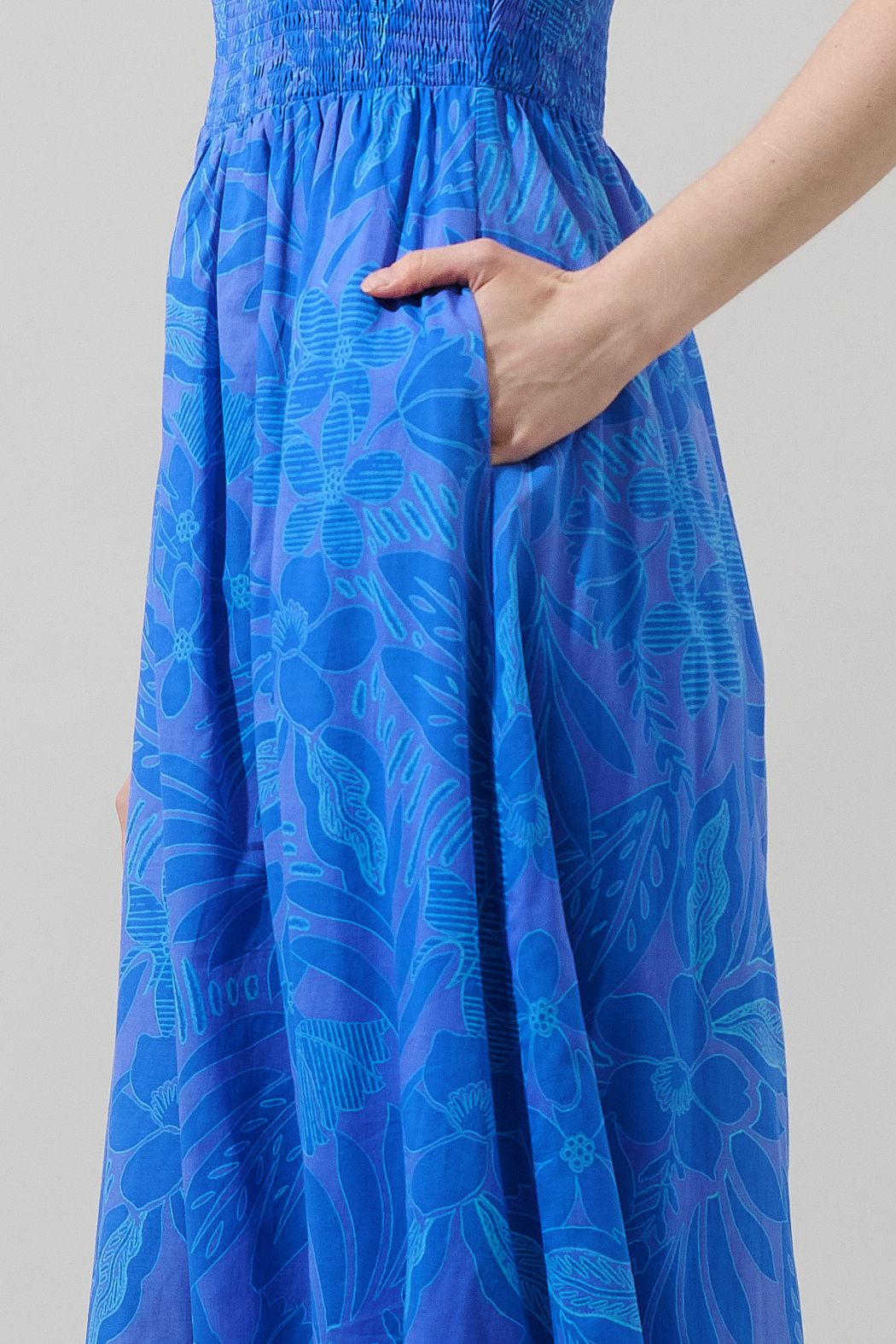 warren floral smocked sleeveless dress