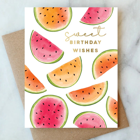 Watermelon Birthday Wishes Greeting Card