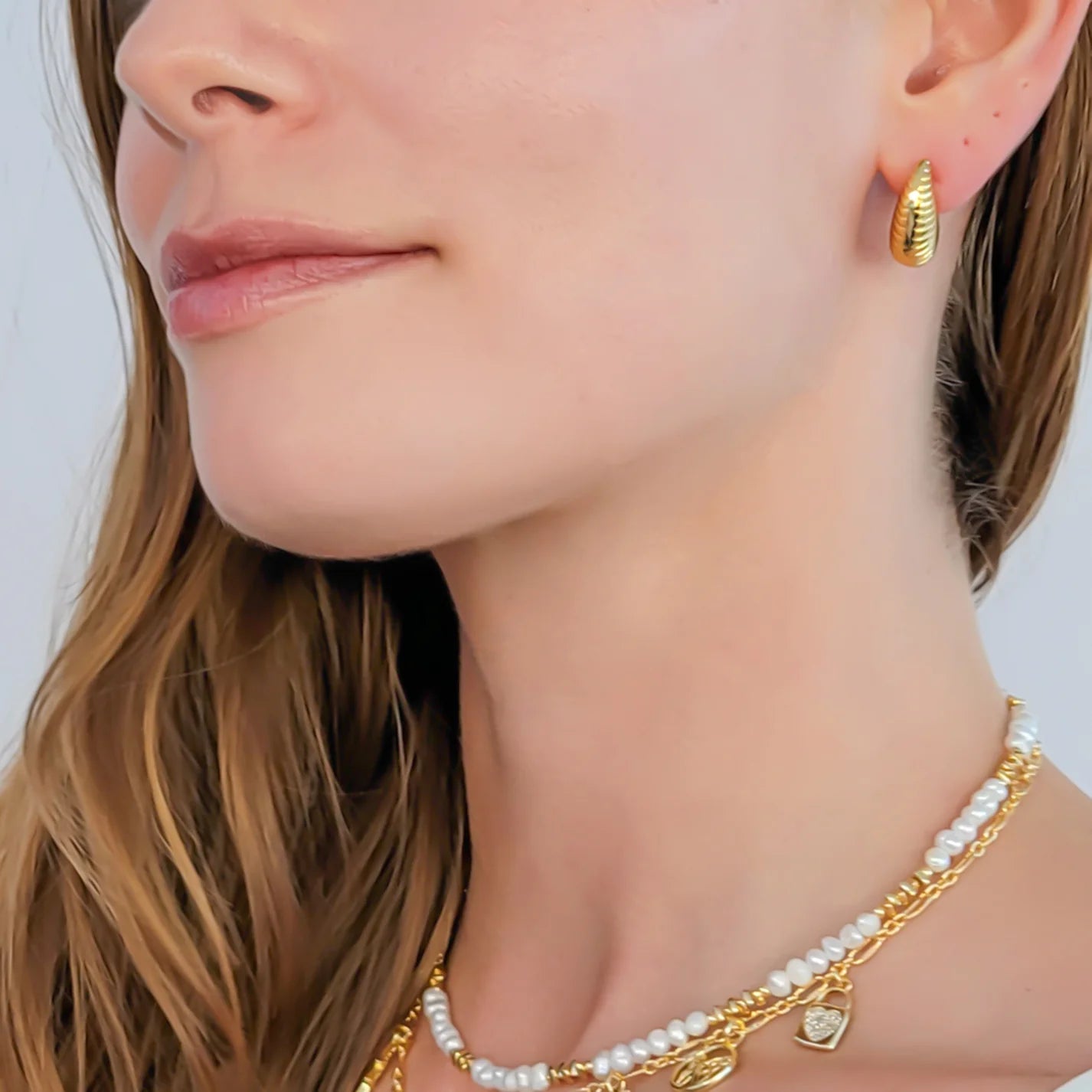 water resistant ripple tear drop earrings