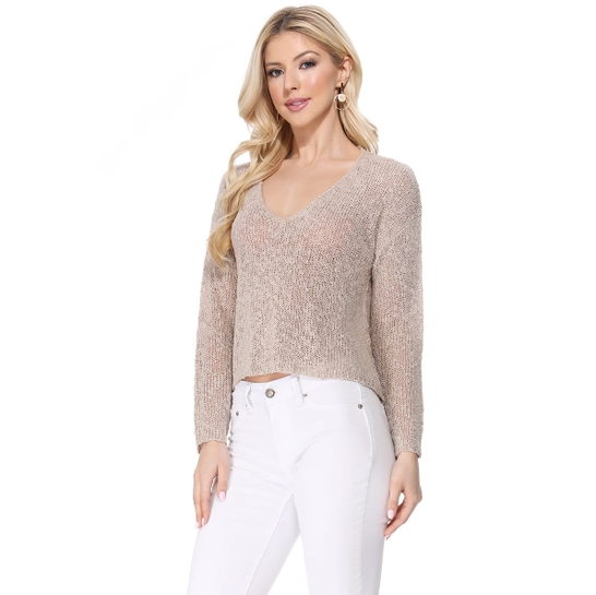 floating on a cloud sweater-cropped
