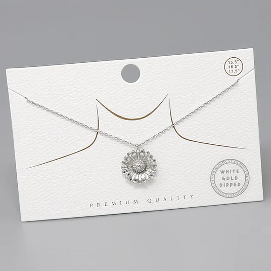 daisy flower pendant necklace
