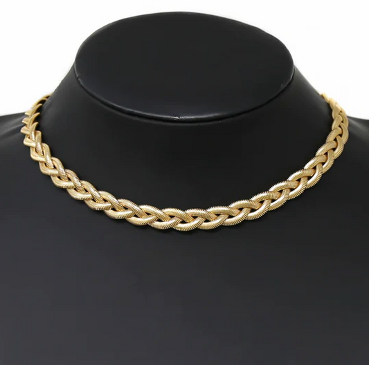 herringbone chain braided necklace
