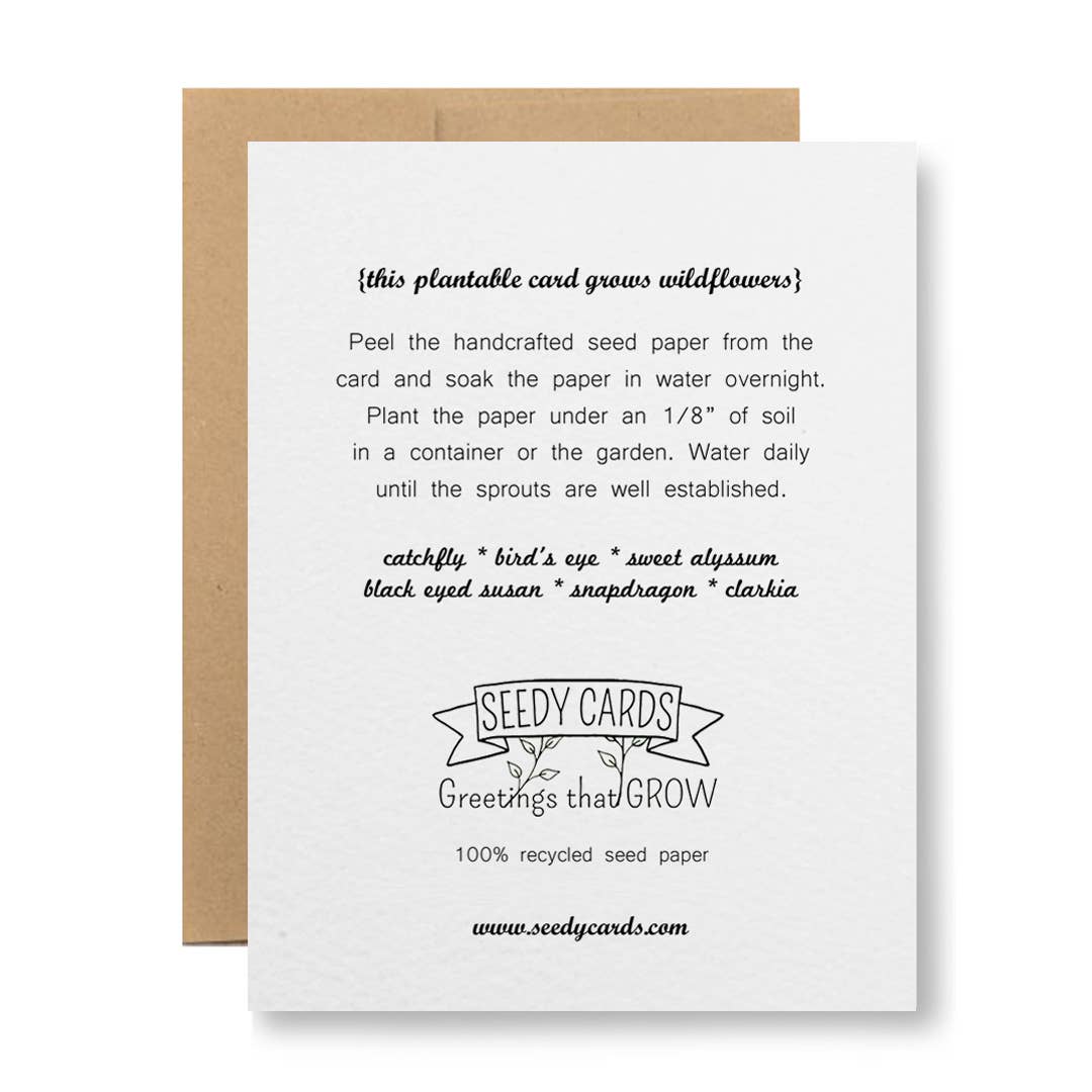 Plantable Greeting Card - Thank you {flower sketch}