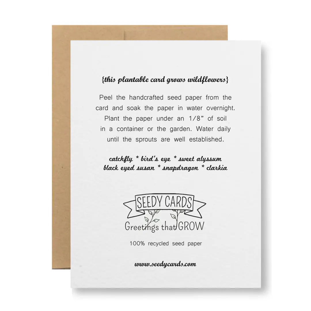 Plantable Seed Paper Greeting Card - {Animal Party Cloud}