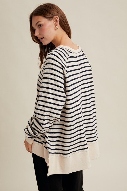 Oversized Striped Knit Top