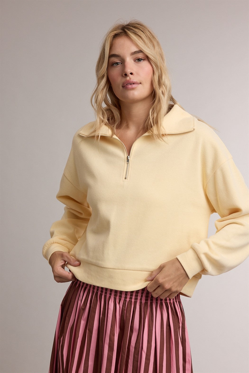sutton scuba half zip knit sweatshirt