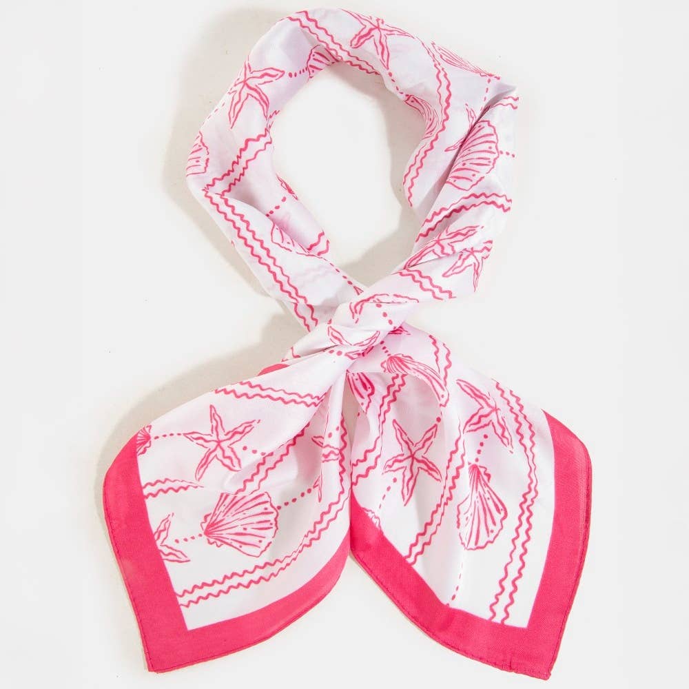 Sealife Seashells And Starfish Bandana Scarf