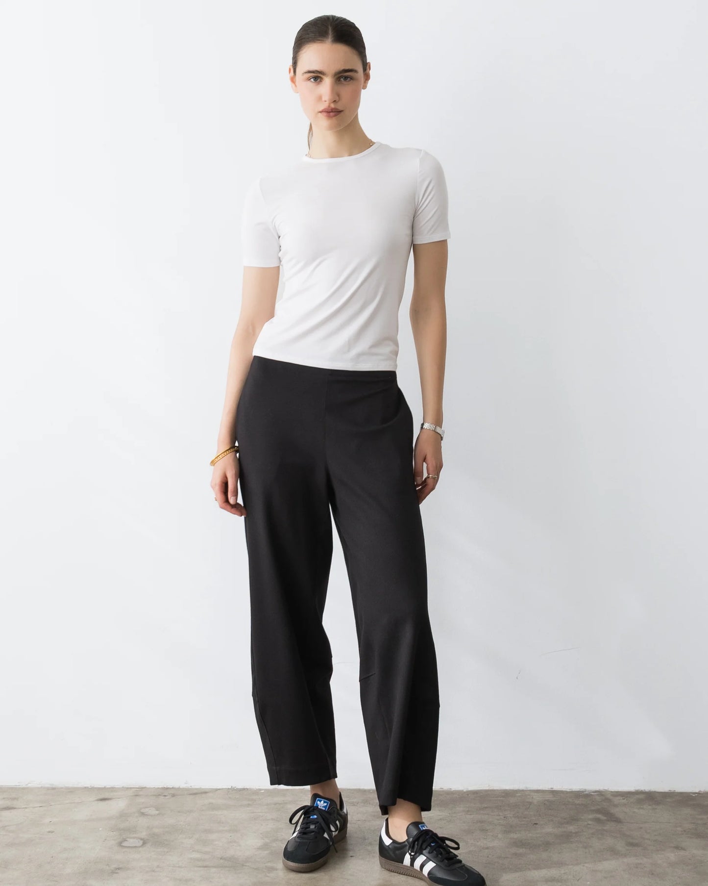 Ponte Knit Barrel Pant
