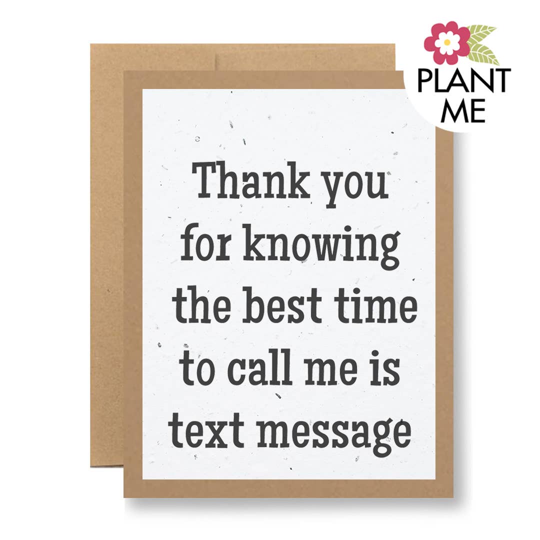 Plantable Seed Paper Greeting Card - ...text message