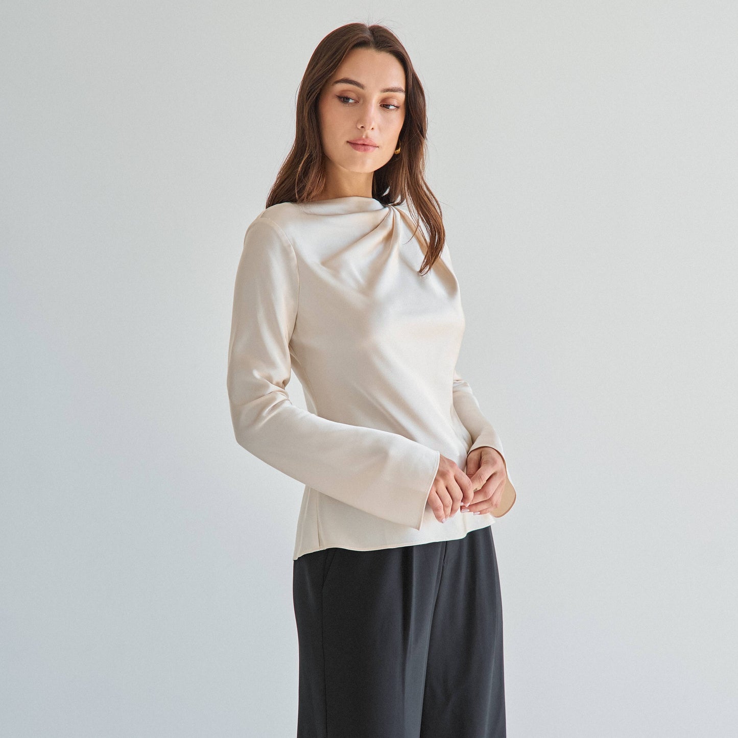 Declan draped satin blouse