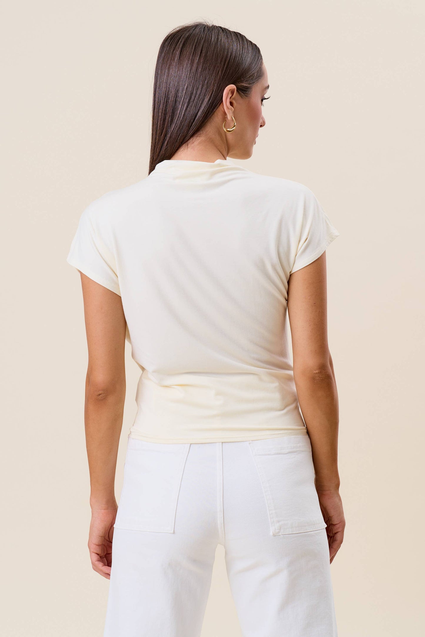 Draped jersey top