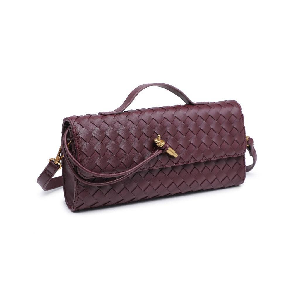 Ada Top Handle Woven East West Clutch Crossbody