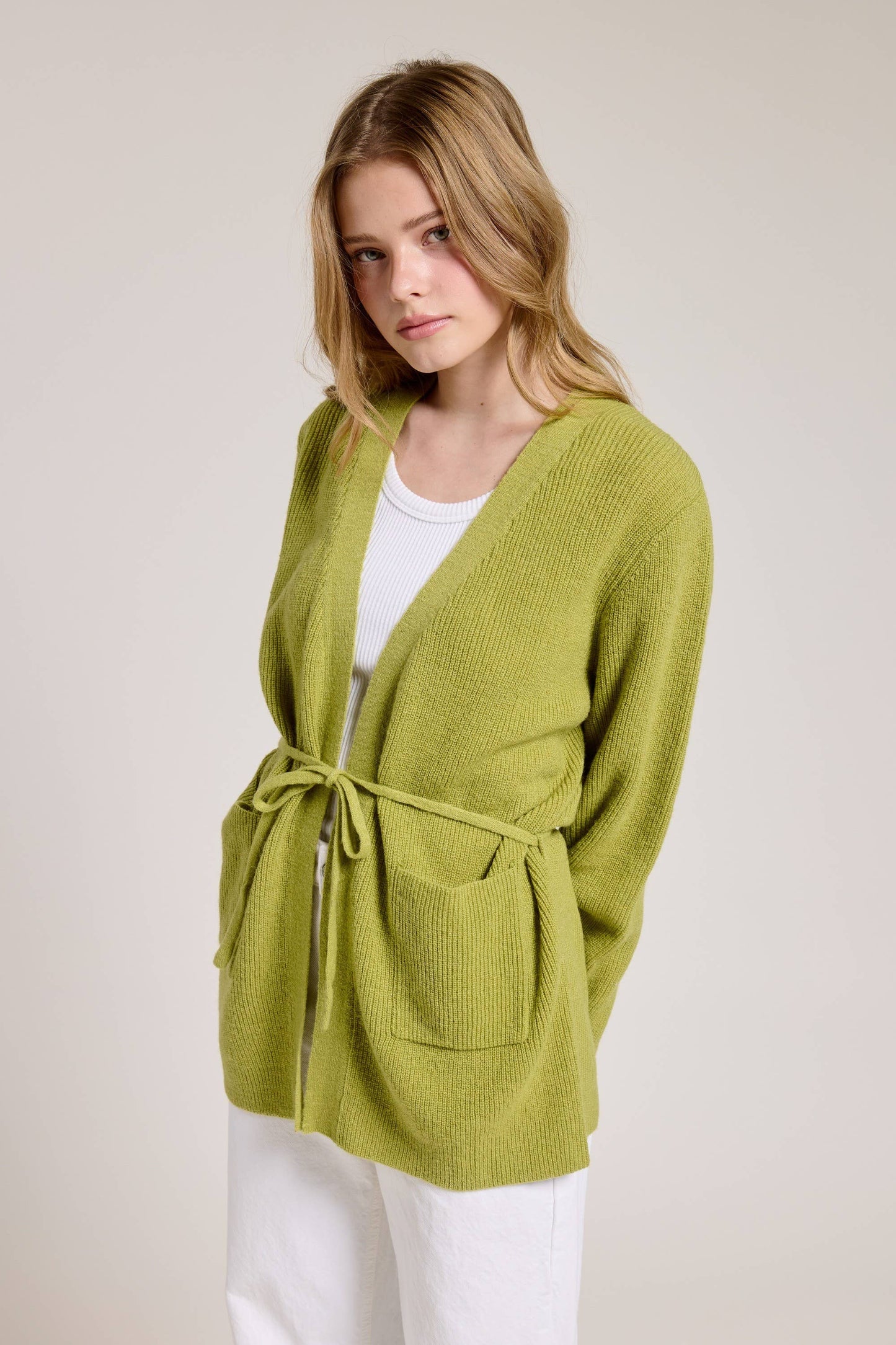 Ciao back Belted Open Knit Cardigan