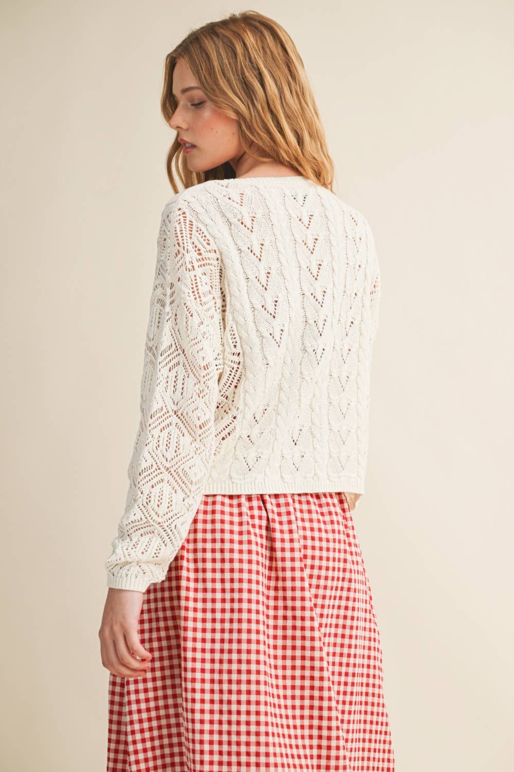 lightweight cable knit cardi