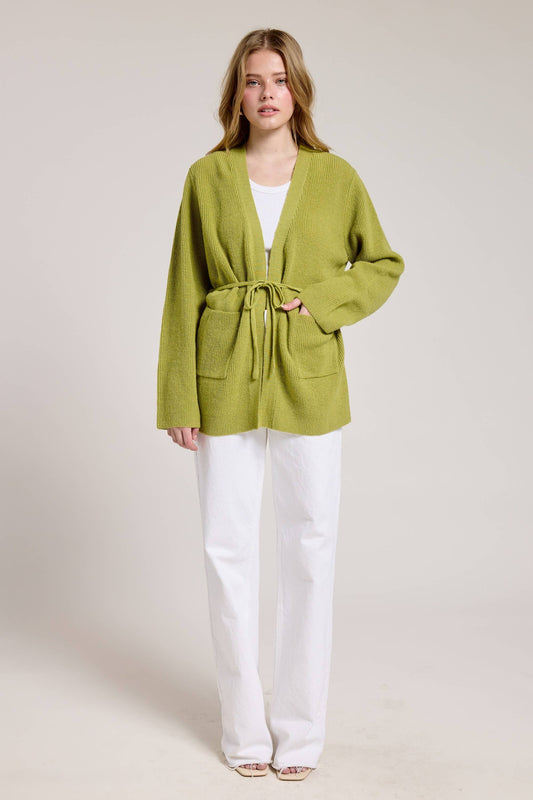 Ciao back Belted Open Knit Cardigan